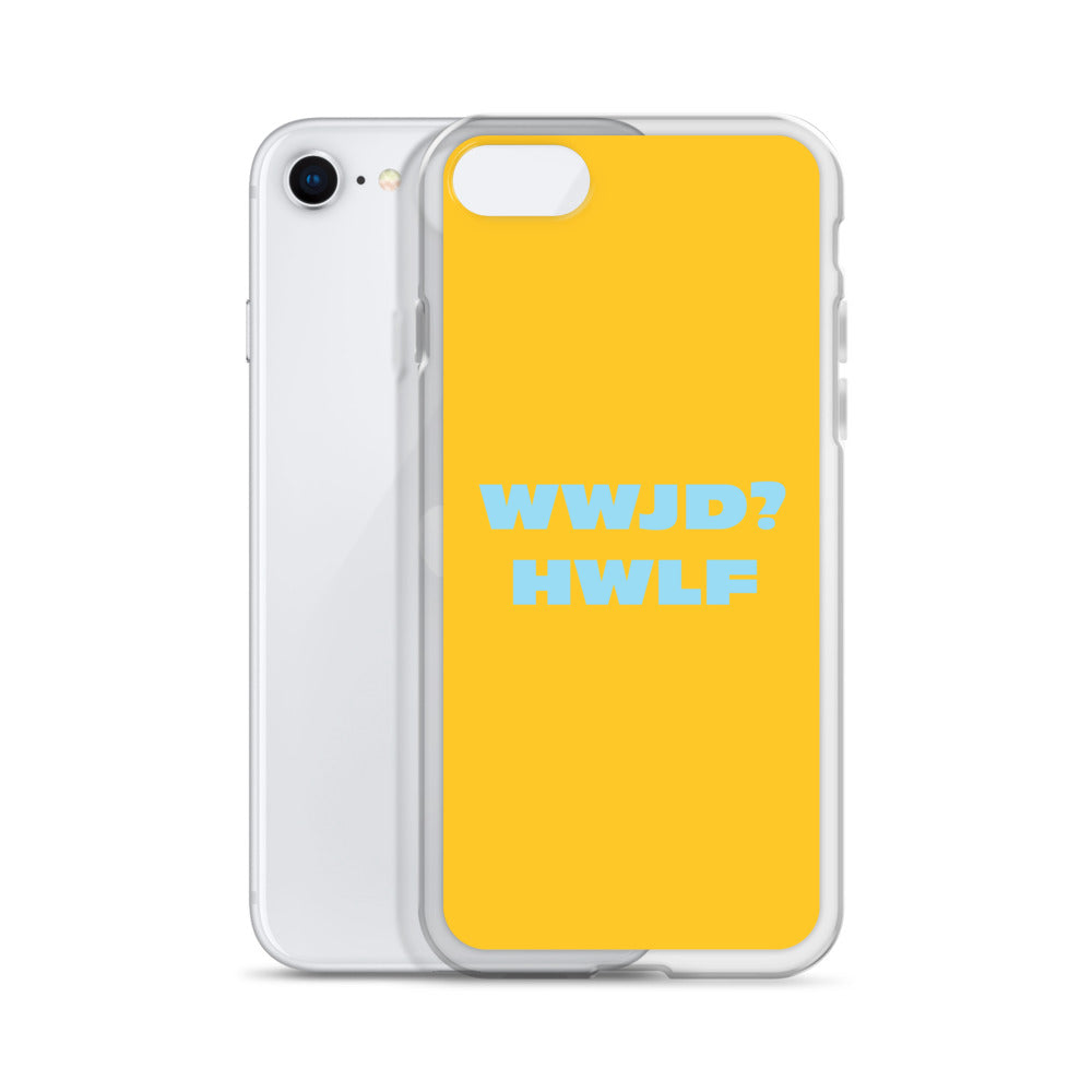 iPhone® Cases – WWJD? HWLF (gold/blue; available for most models)