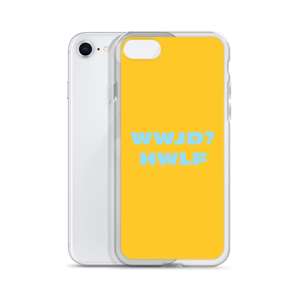 iPhone® Cases – WWJD? HWLF (gold/blue; available for most models)