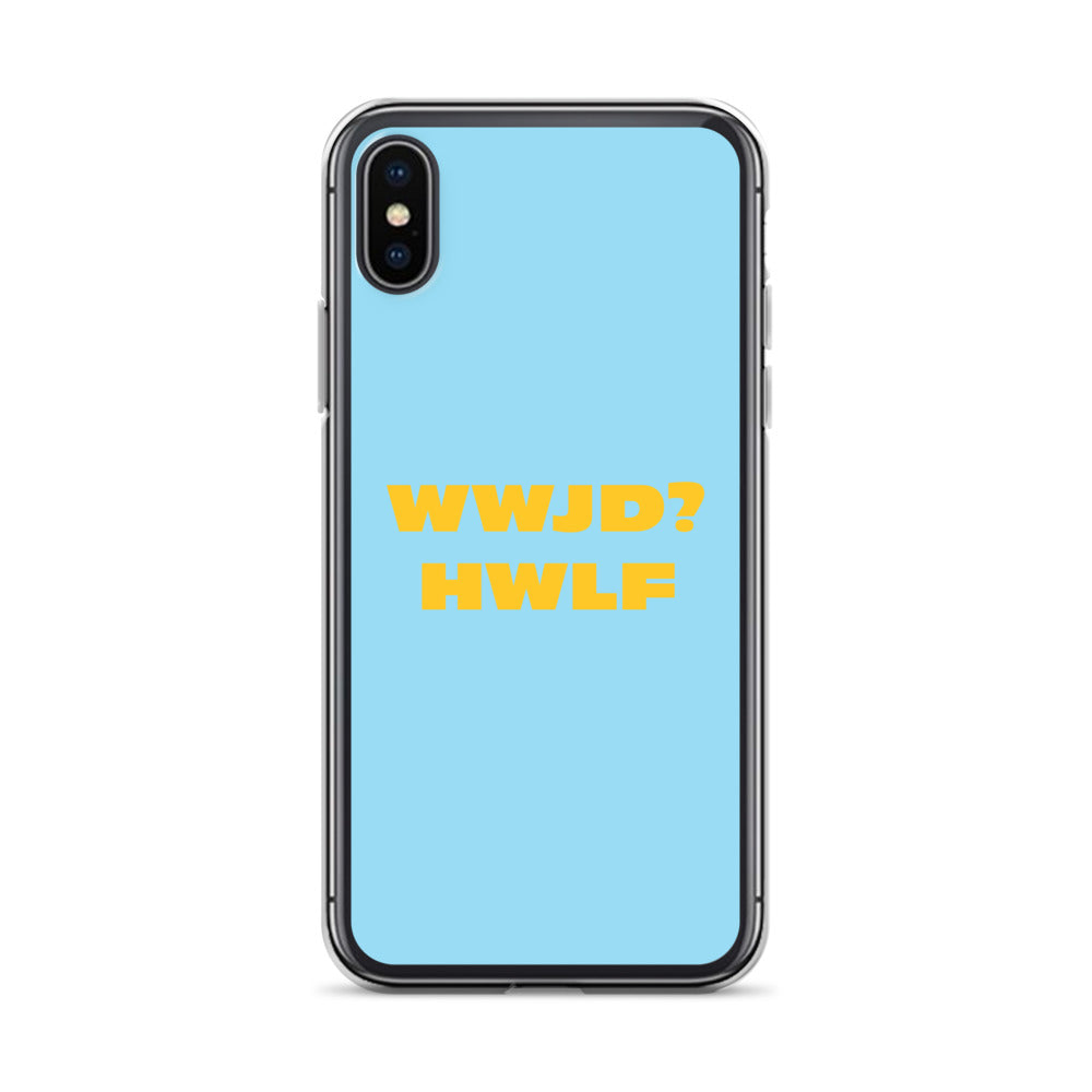 iPhone® Cases – WWJD? HWLF (blue/gold; available for most models)