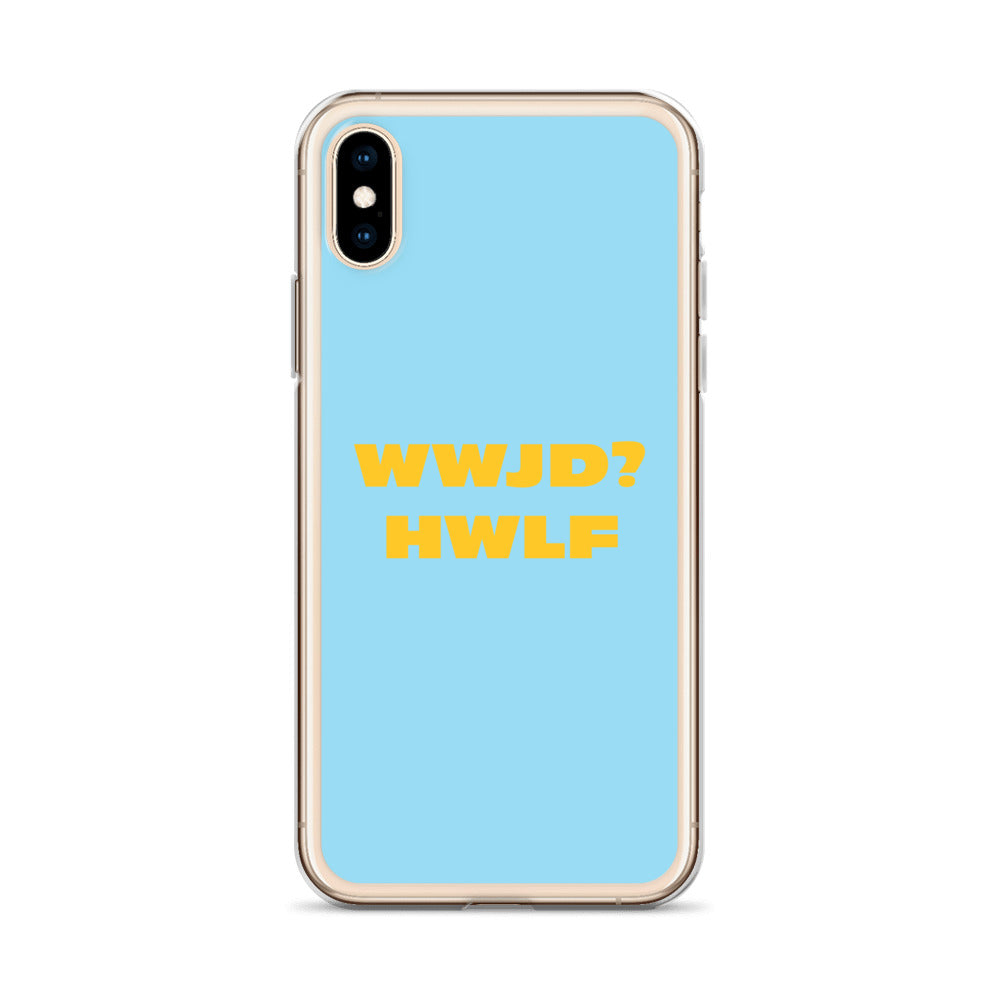 iPhone® Cases – WWJD? HWLF (blue/gold; available for most models)