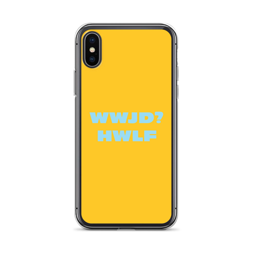 iPhone® Cases – WWJD? HWLF (gold/blue; available for most models)