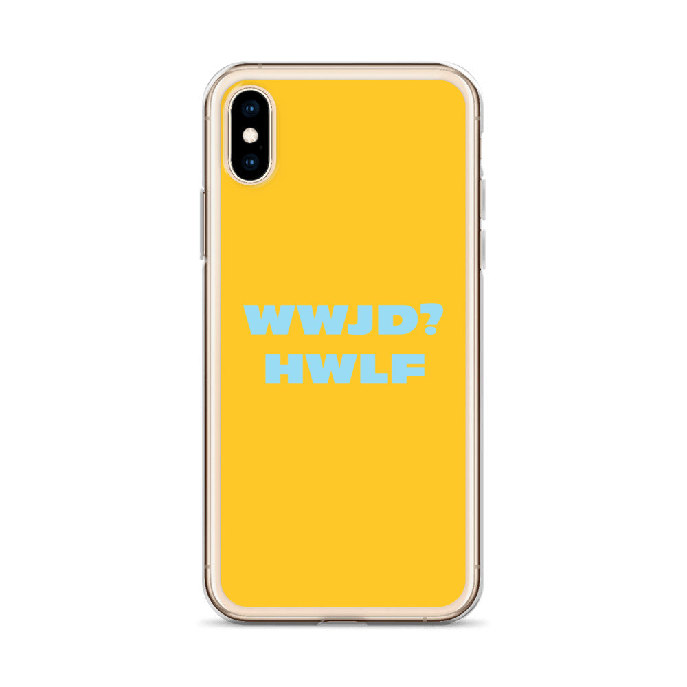 iPhone® Cases – WWJD? HWLF (gold/blue; available for most models)