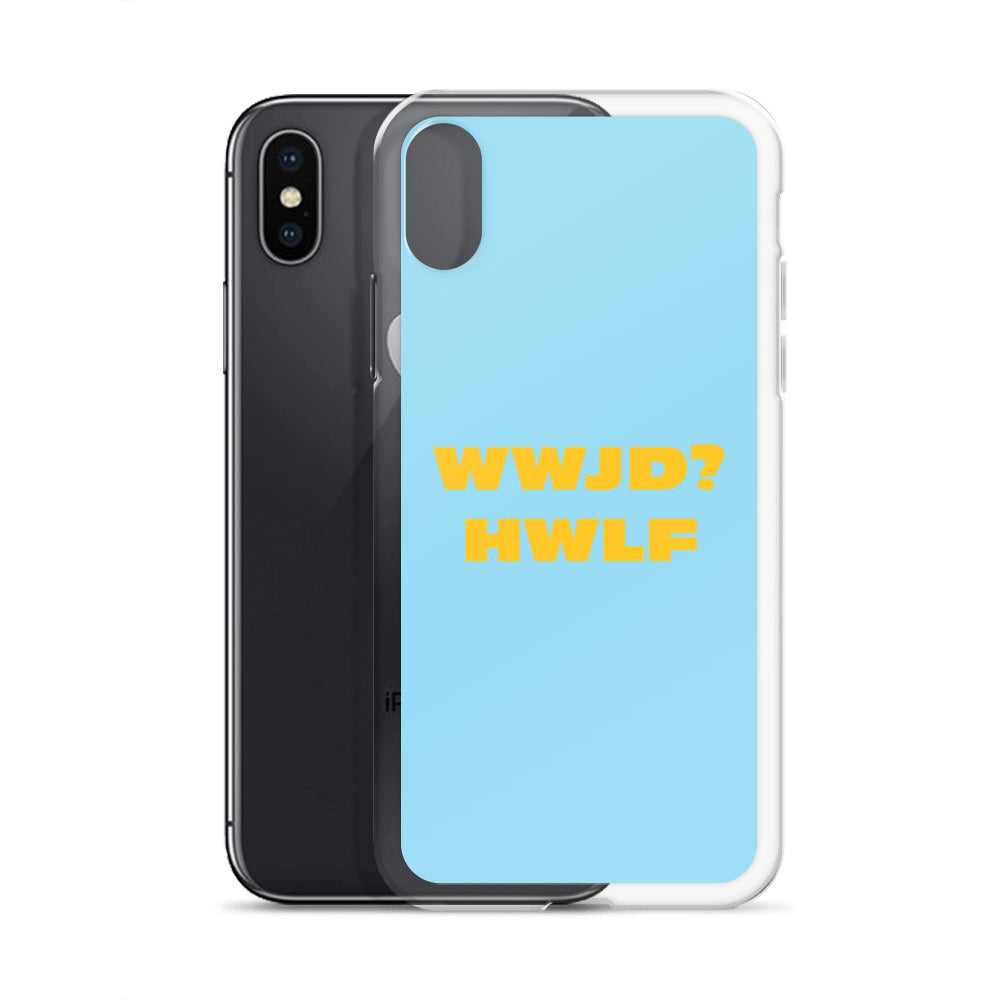 iPhone® Cases – WWJD? HWLF (blue/gold; available for most models)