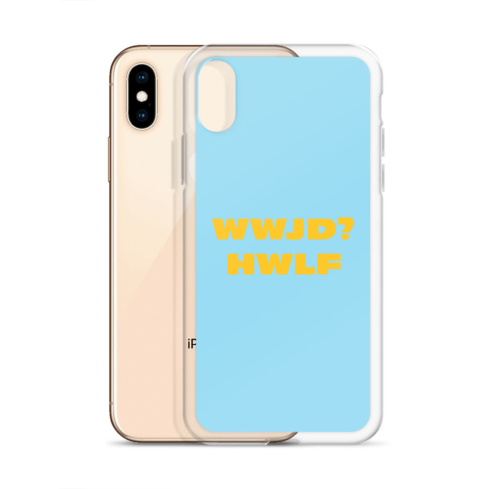 iPhone® Cases – WWJD? HWLF (blue/gold; available for most models)