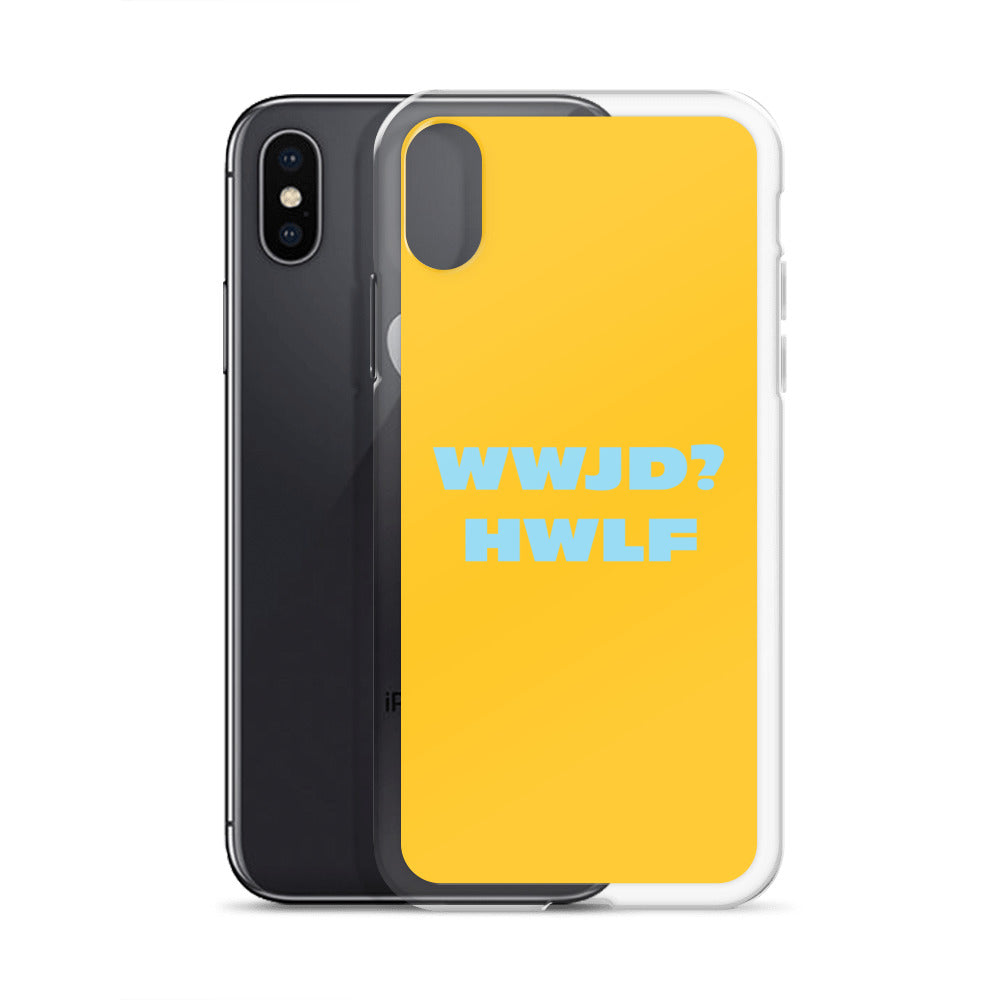 iPhone® Cases – WWJD? HWLF (gold/blue; available for most models)