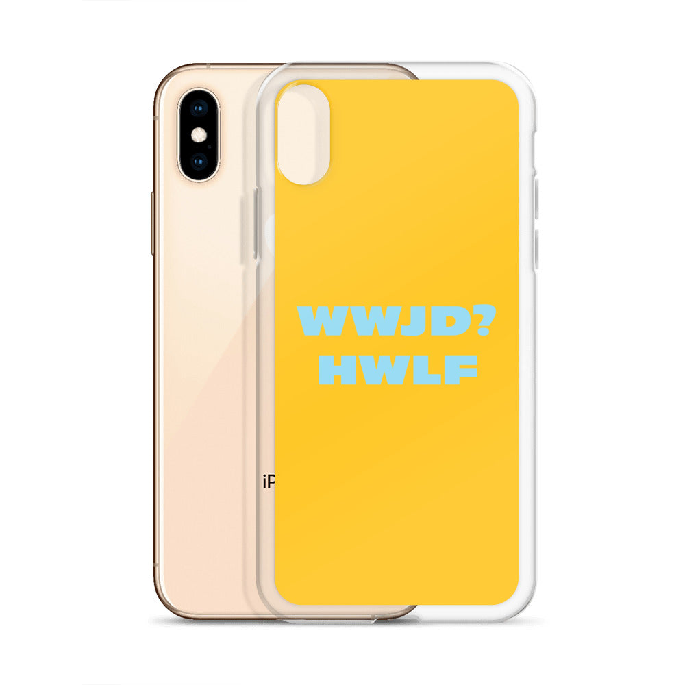 iPhone® Cases – WWJD? HWLF (gold/blue; available for most models)