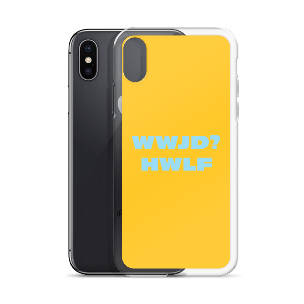 iPhone® Cases – WWJD? HWLF (gold/blue; available for most models)