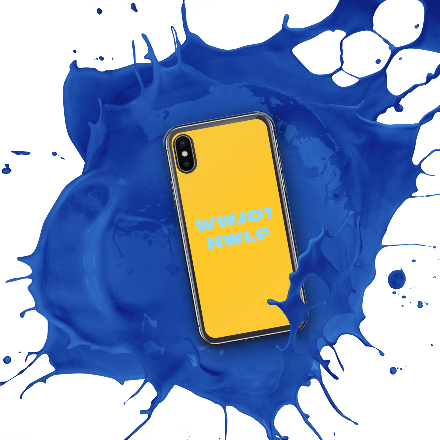 iPhone® Cases – WWJD? HWLF (gold/blue; available for most models)