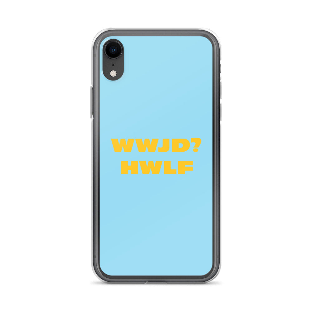 iPhone® Cases – WWJD? HWLF (blue/gold; available for most models)