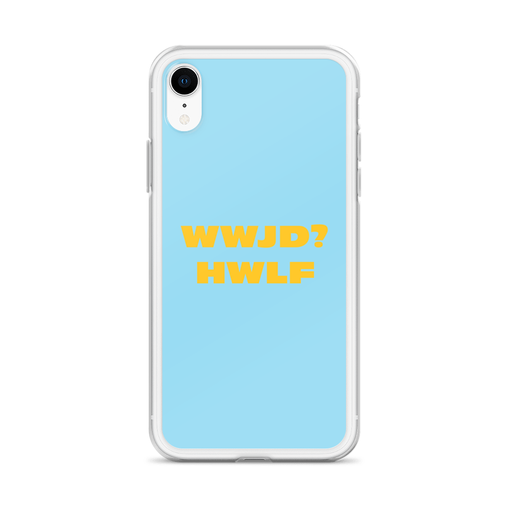 iPhone® Cases – WWJD? HWLF (blue/gold; available for most models)