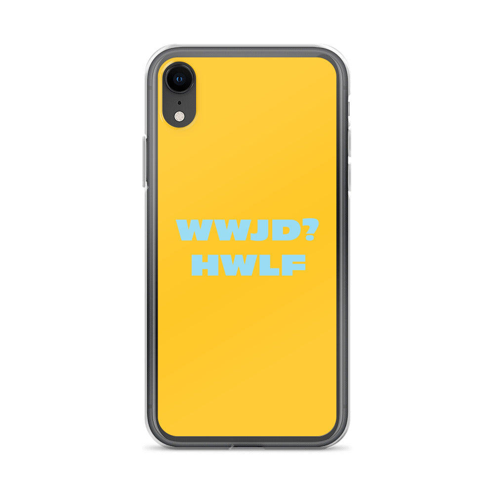 iPhone® Cases – WWJD? HWLF (gold/blue; available for most models)