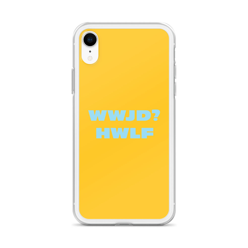 iPhone® Cases – WWJD? HWLF (gold/blue; available for most models)