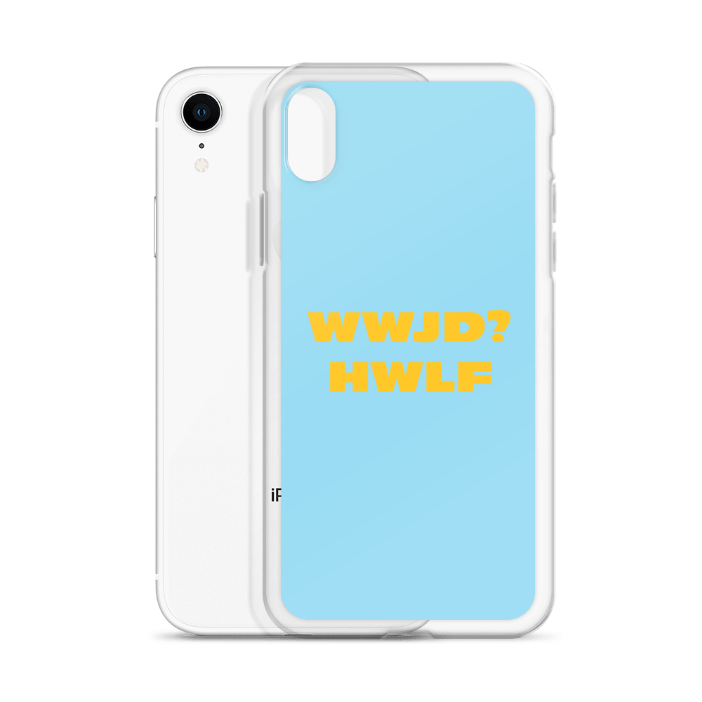 iPhone® Cases – WWJD? HWLF (blue/gold; available for most models)