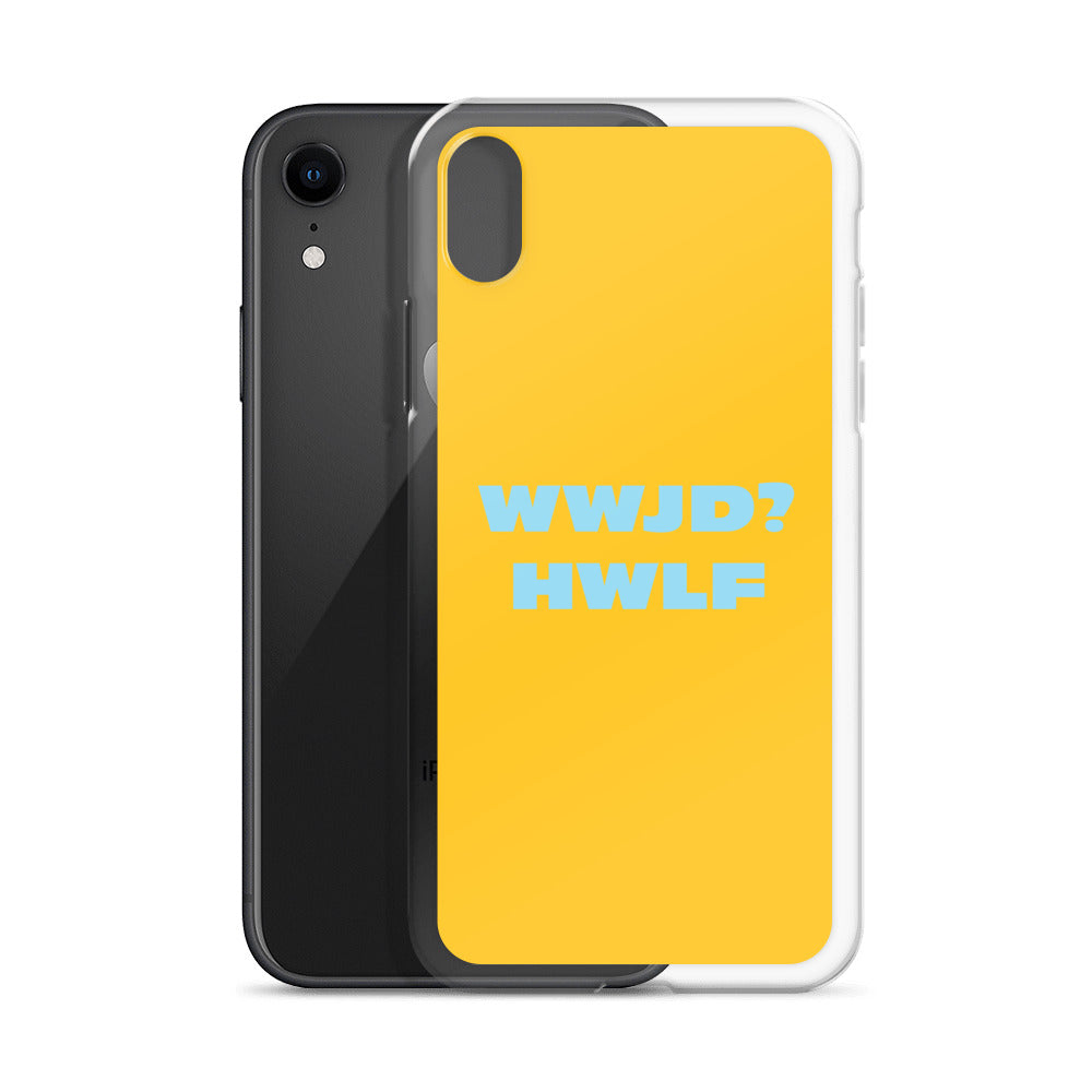 iPhone® Cases – WWJD? HWLF (gold/blue; available for most models)