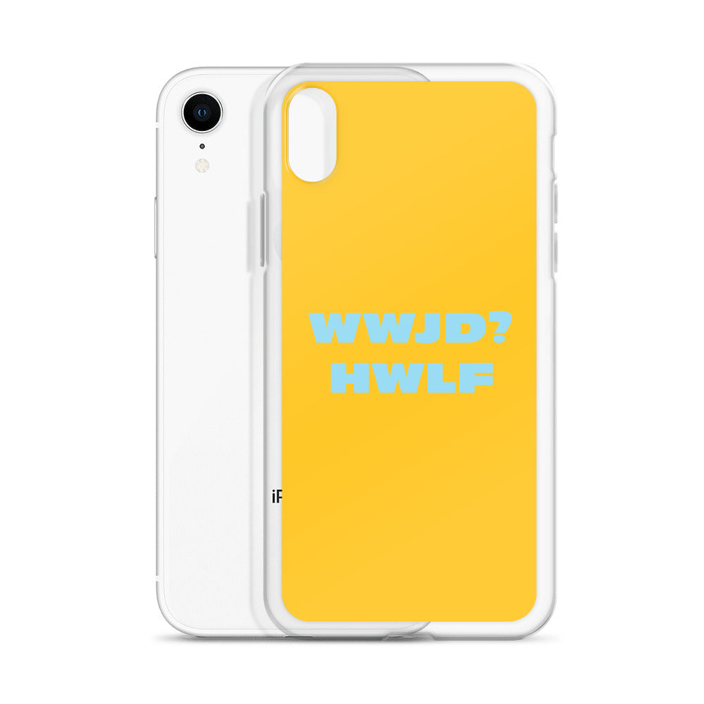 iPhone® Cases – WWJD? HWLF (gold/blue; available for most models)