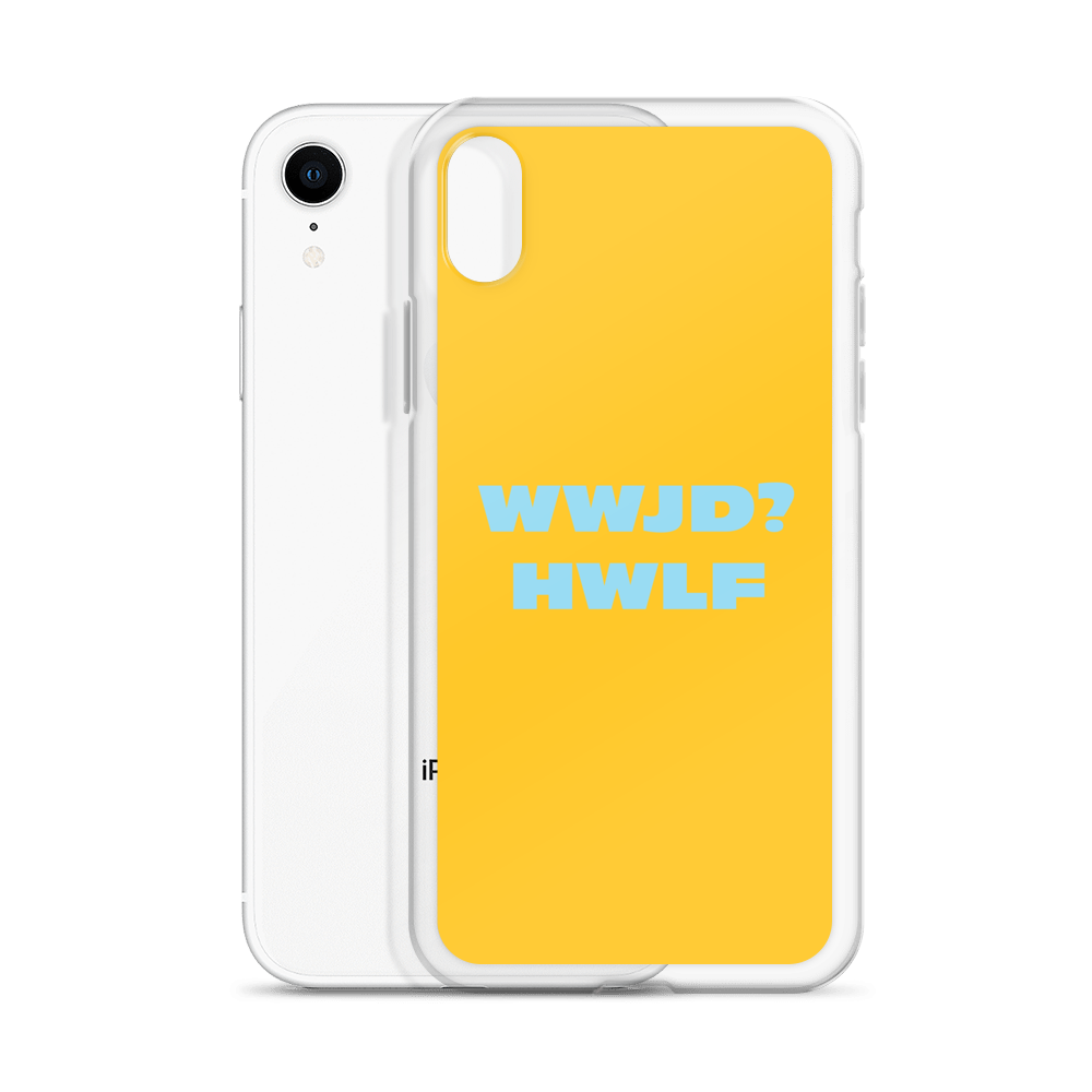 iPhone® Cases – WWJD? HWLF (gold/blue; available for most models)