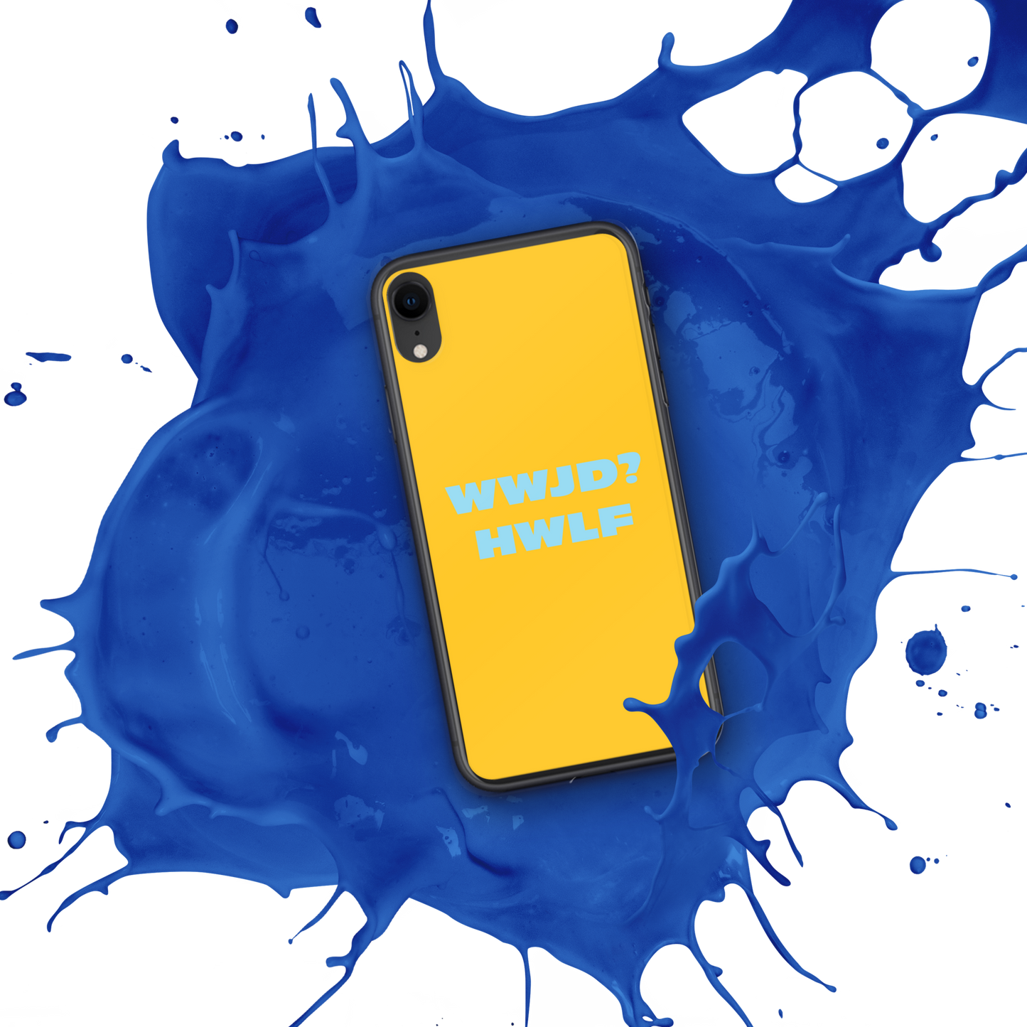 iPhone® Cases – WWJD? HWLF (gold/blue; available for most models)