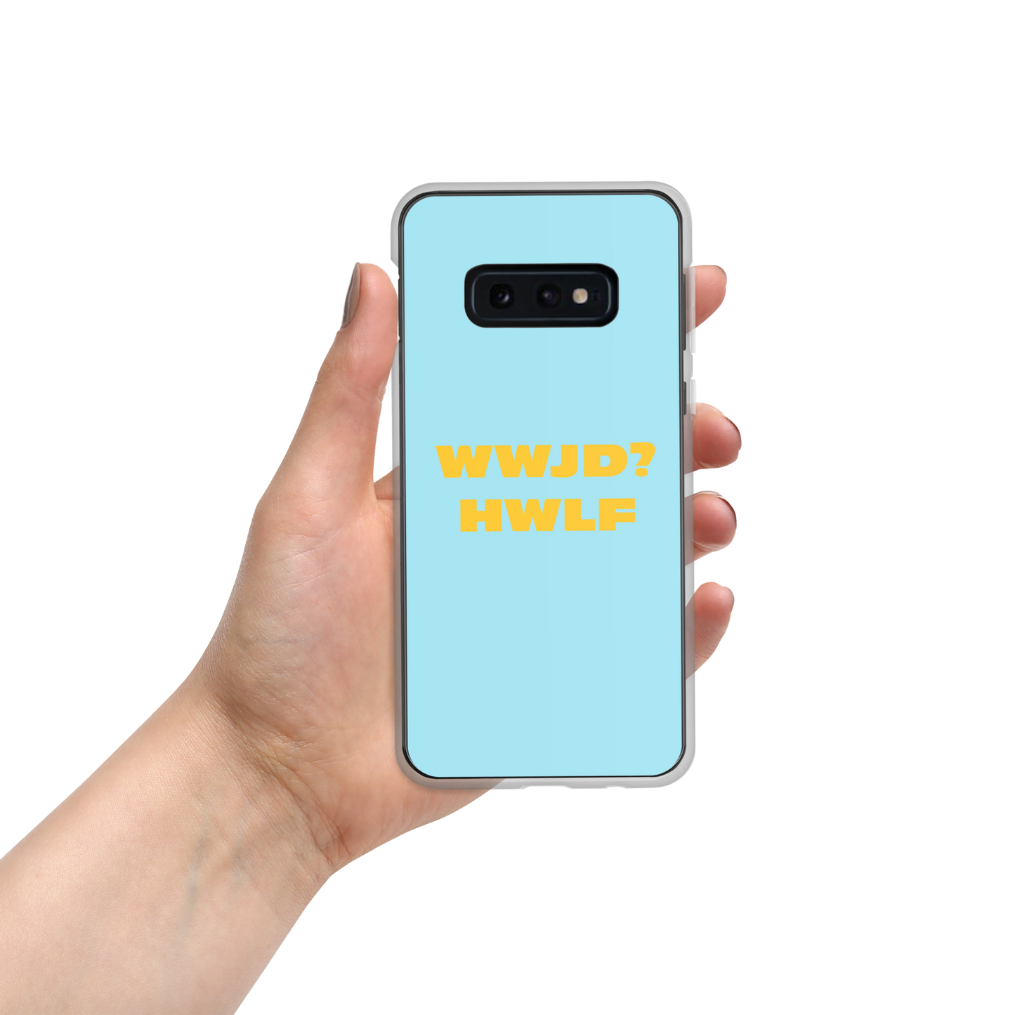 Samsung® Cases – WWJD? HWLF (blue/gold; available for most models)