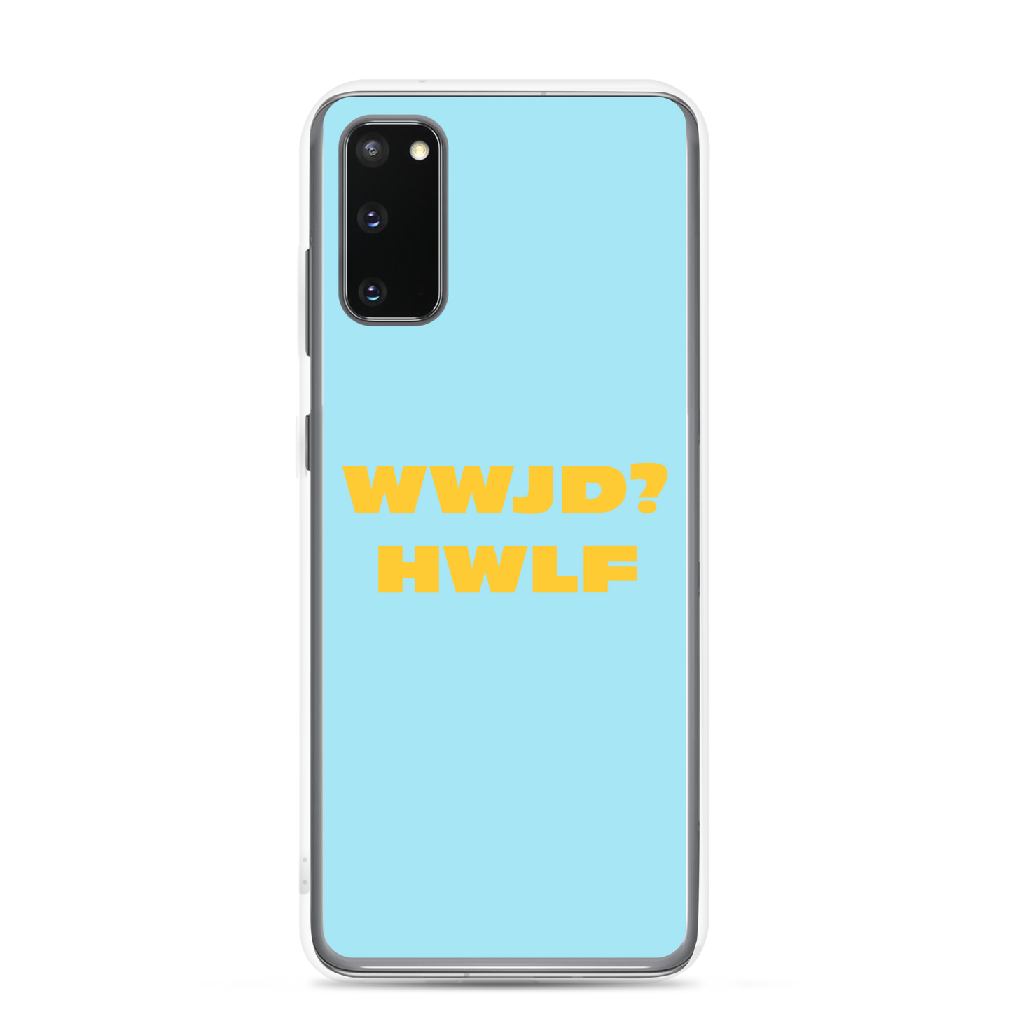 Samsung® Cases – WWJD? HWLF (blue/gold; available for most models)