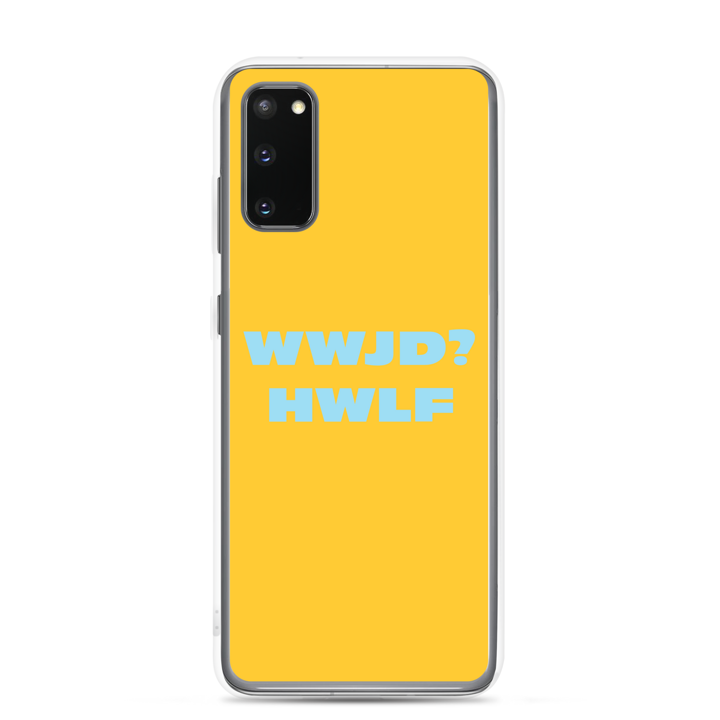 Samsung® Cases – WWJD? HWLF (gold/blue; available for most models)