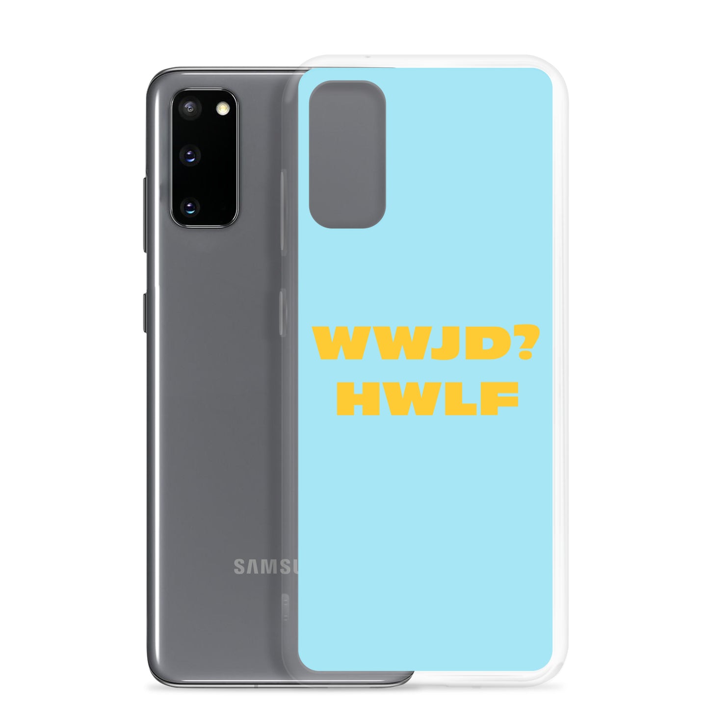 Samsung® Cases – WWJD? HWLF (blue/gold; available for most models)