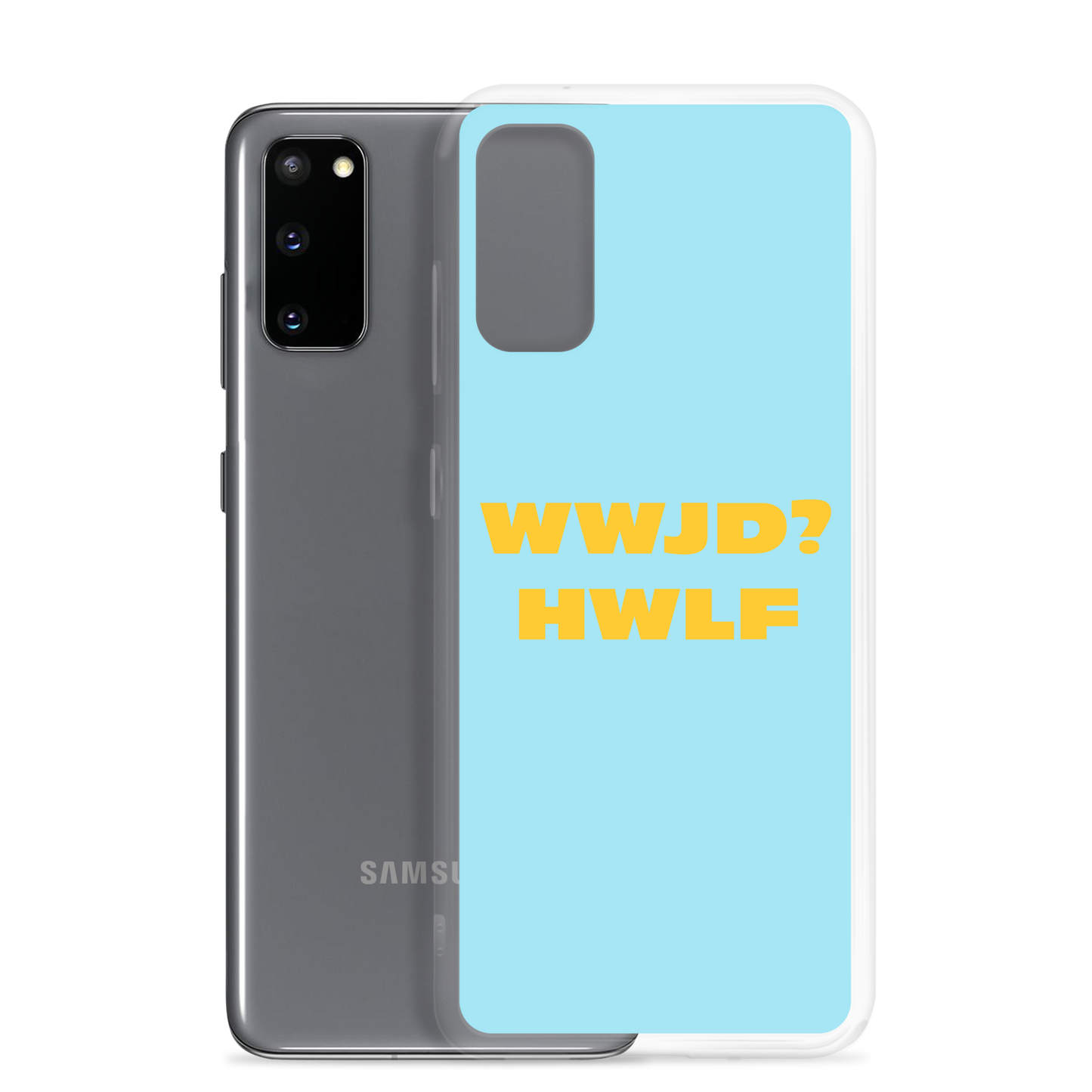 Samsung® Cases – WWJD? HWLF (blue/gold; available for most models)