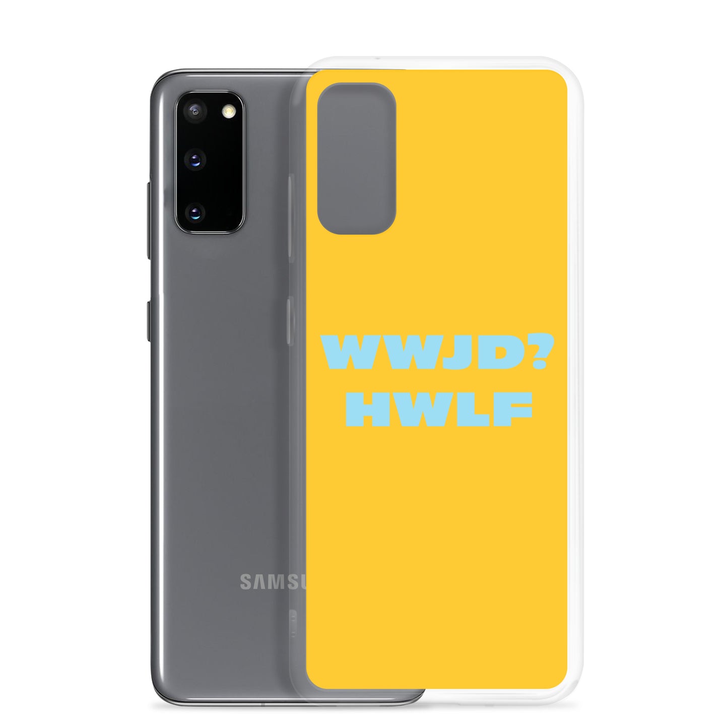 Samsung® Cases – WWJD? HWLF (gold/blue; available for most models)