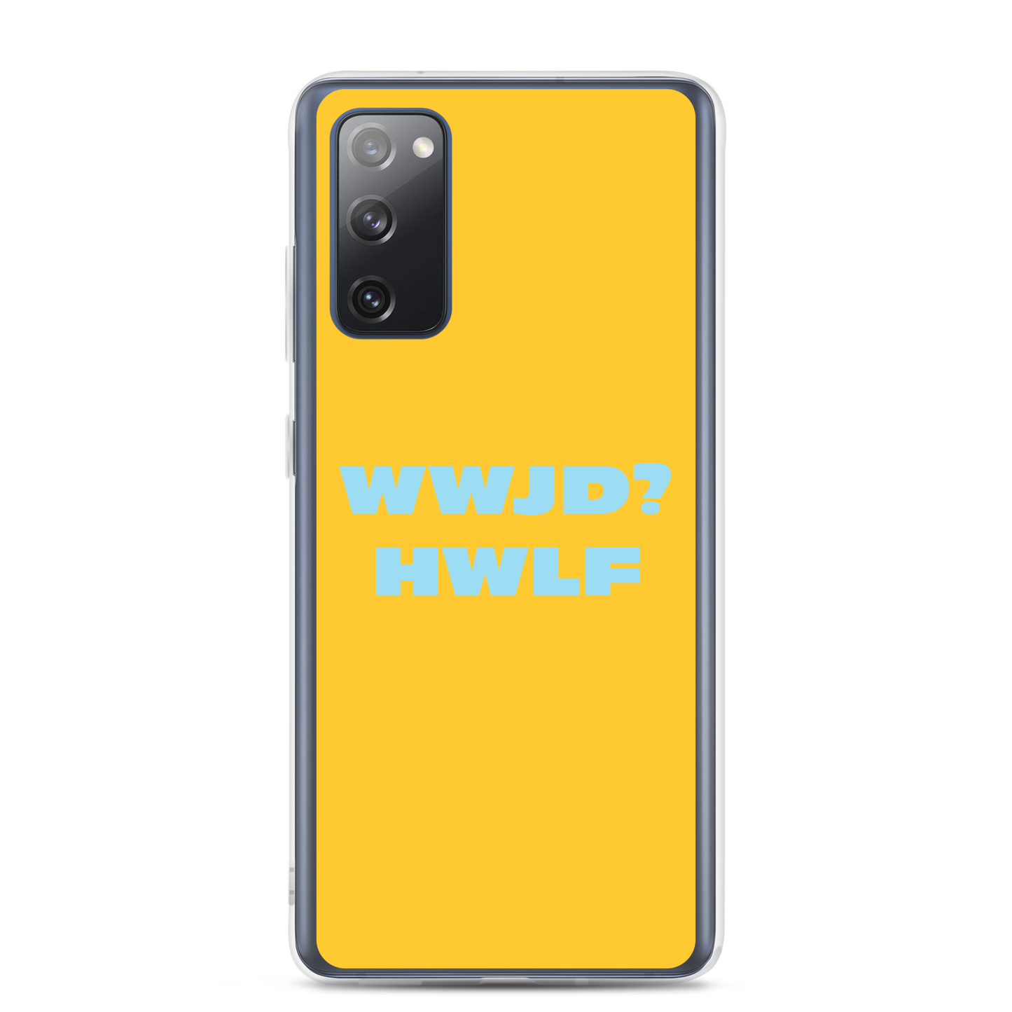 Samsung® Cases – WWJD? HWLF (gold/blue; available for most models)