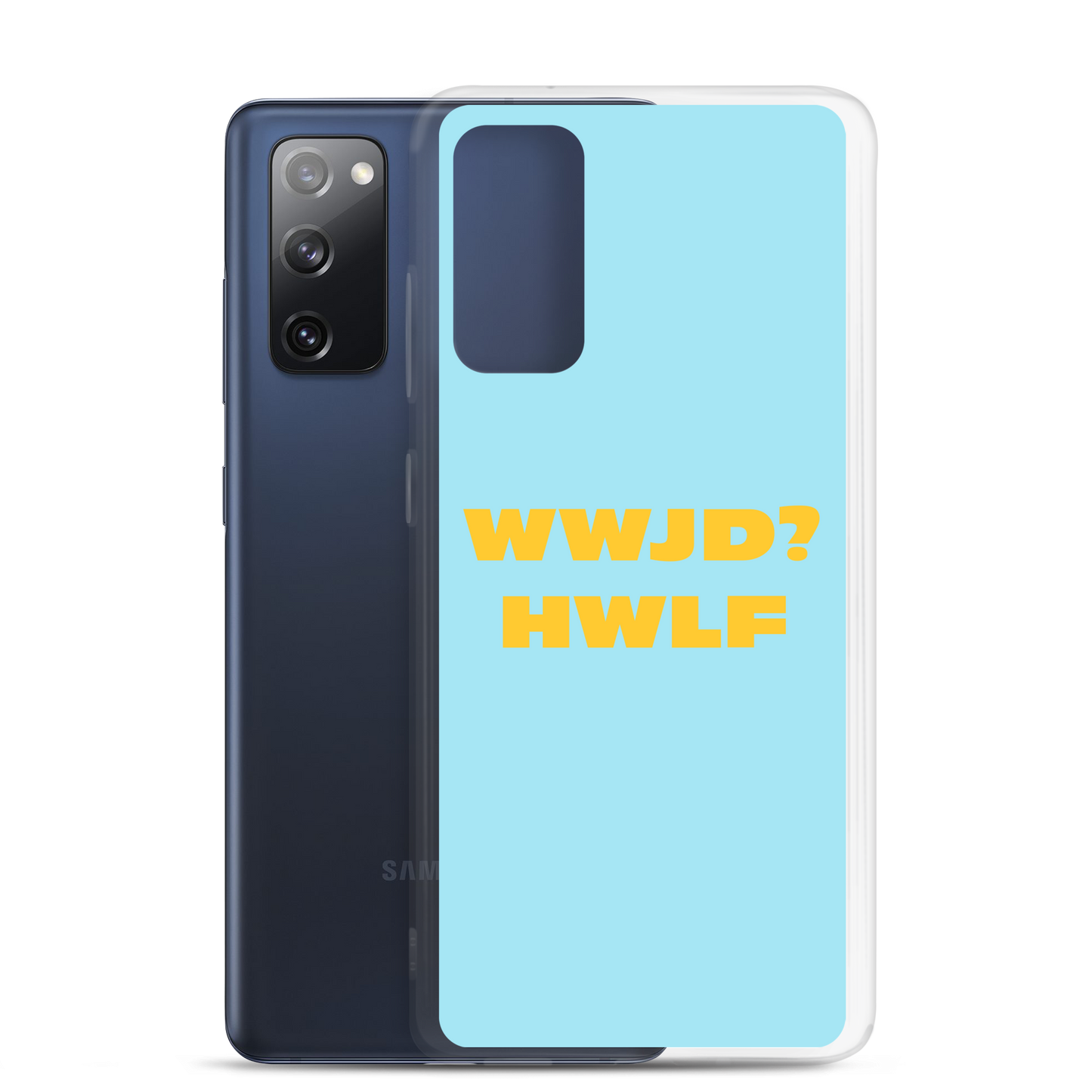 Samsung® Cases – WWJD? HWLF (blue/gold; available for most models)