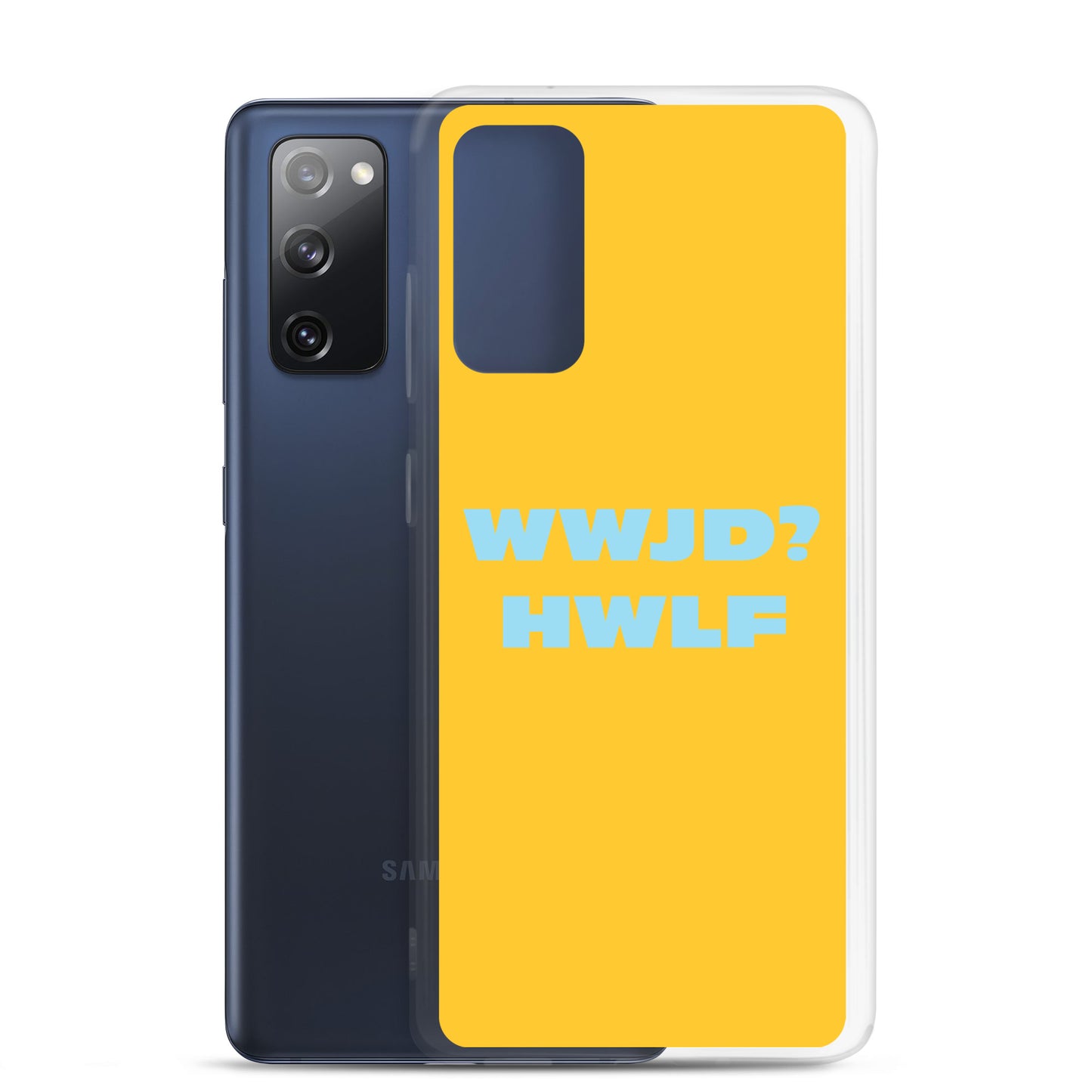 Samsung® Cases – WWJD? HWLF (gold/blue; available for most models)