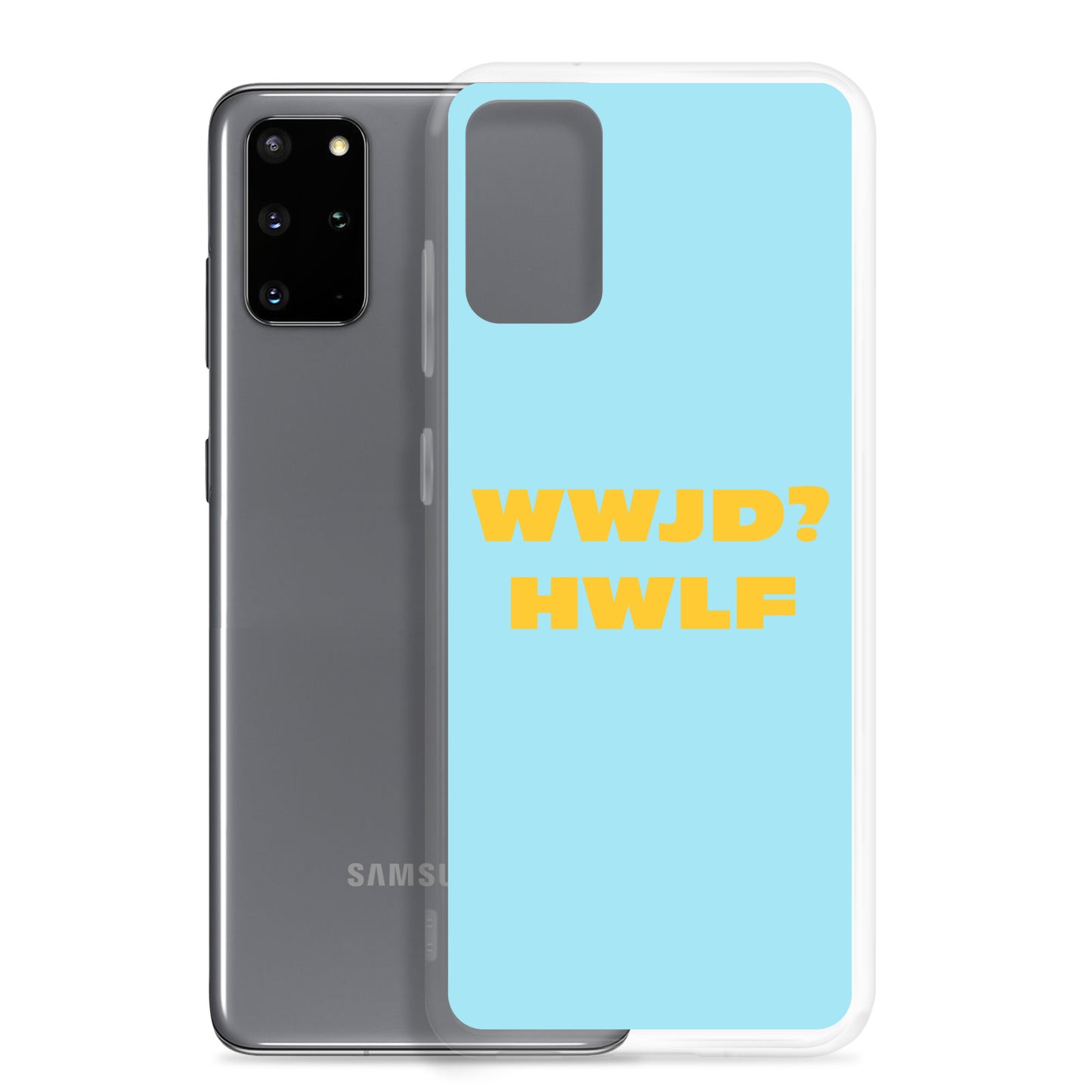 Samsung® Cases – WWJD? HWLF (blue/gold; available for most models)