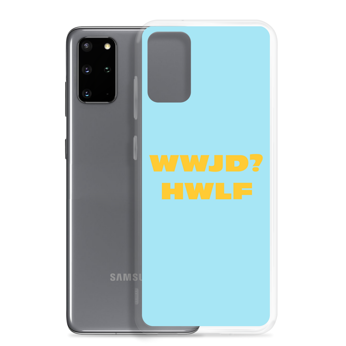 Samsung® Cases – WWJD? HWLF (blue/gold; available for most models)