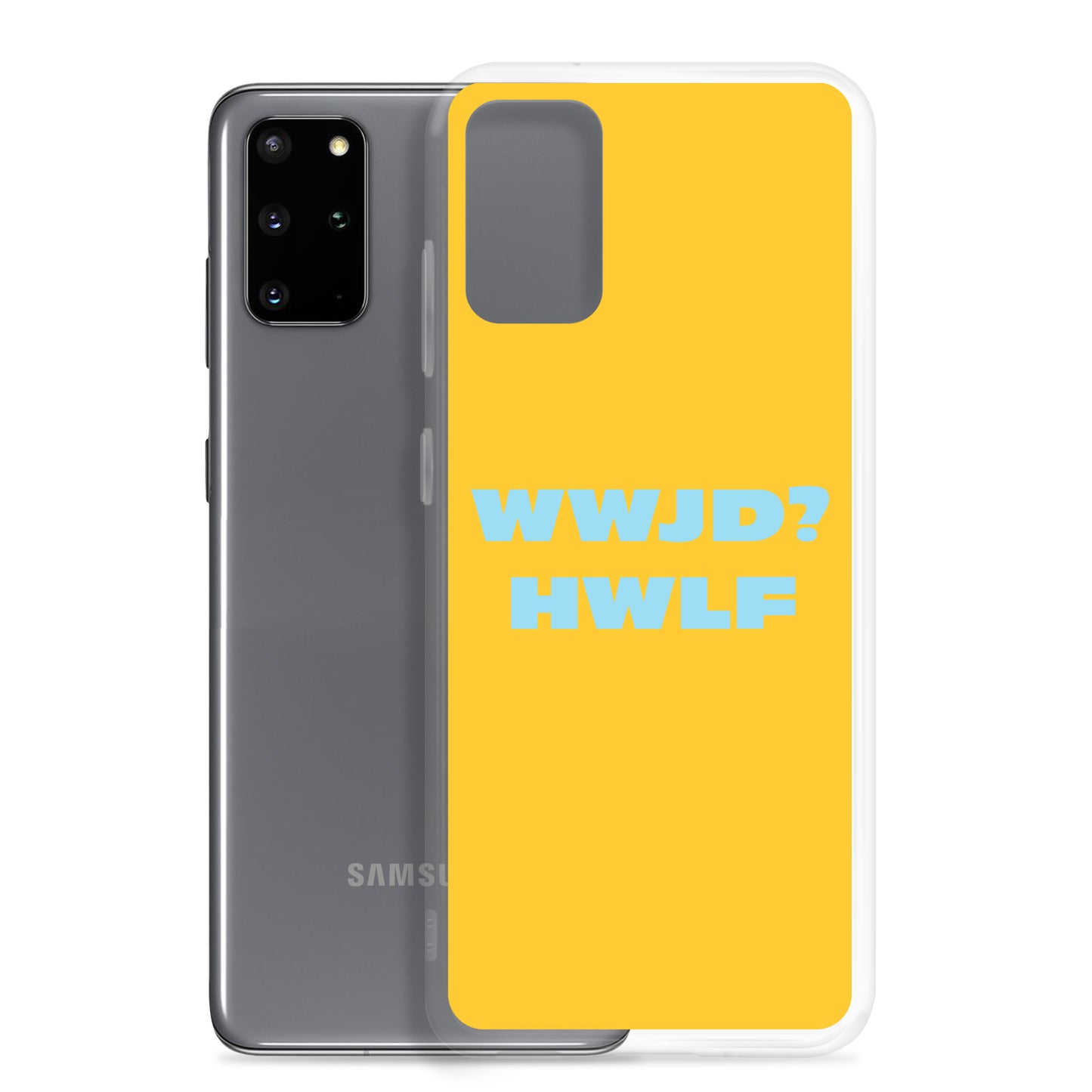 Samsung® Cases – WWJD? HWLF (gold/blue; available for most models)