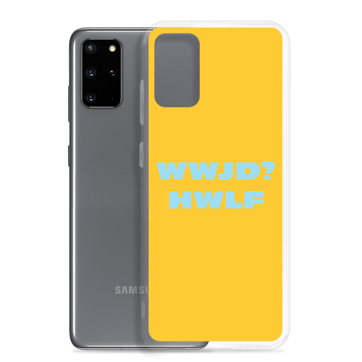 Samsung® Cases – WWJD? HWLF (gold/blue; available for most models)