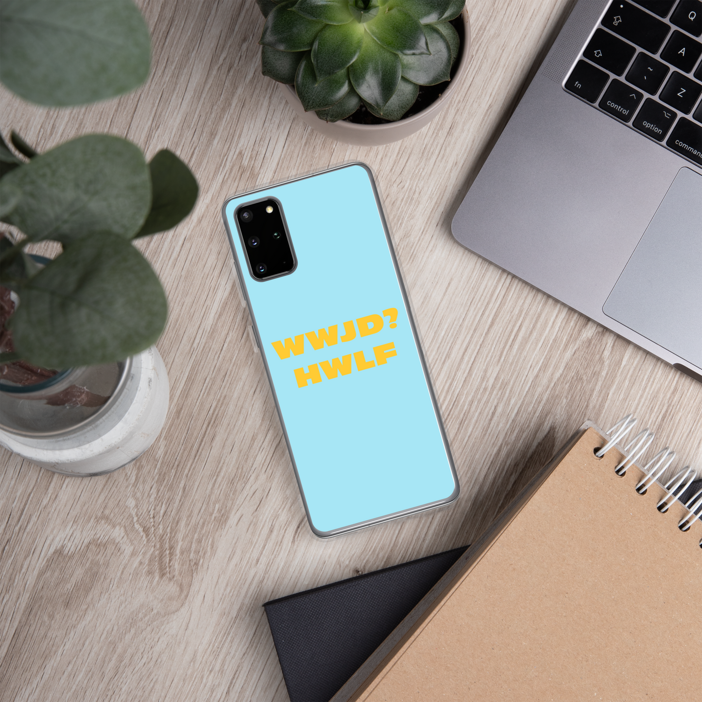 Samsung® Cases – WWJD? HWLF (blue/gold; available for most models)