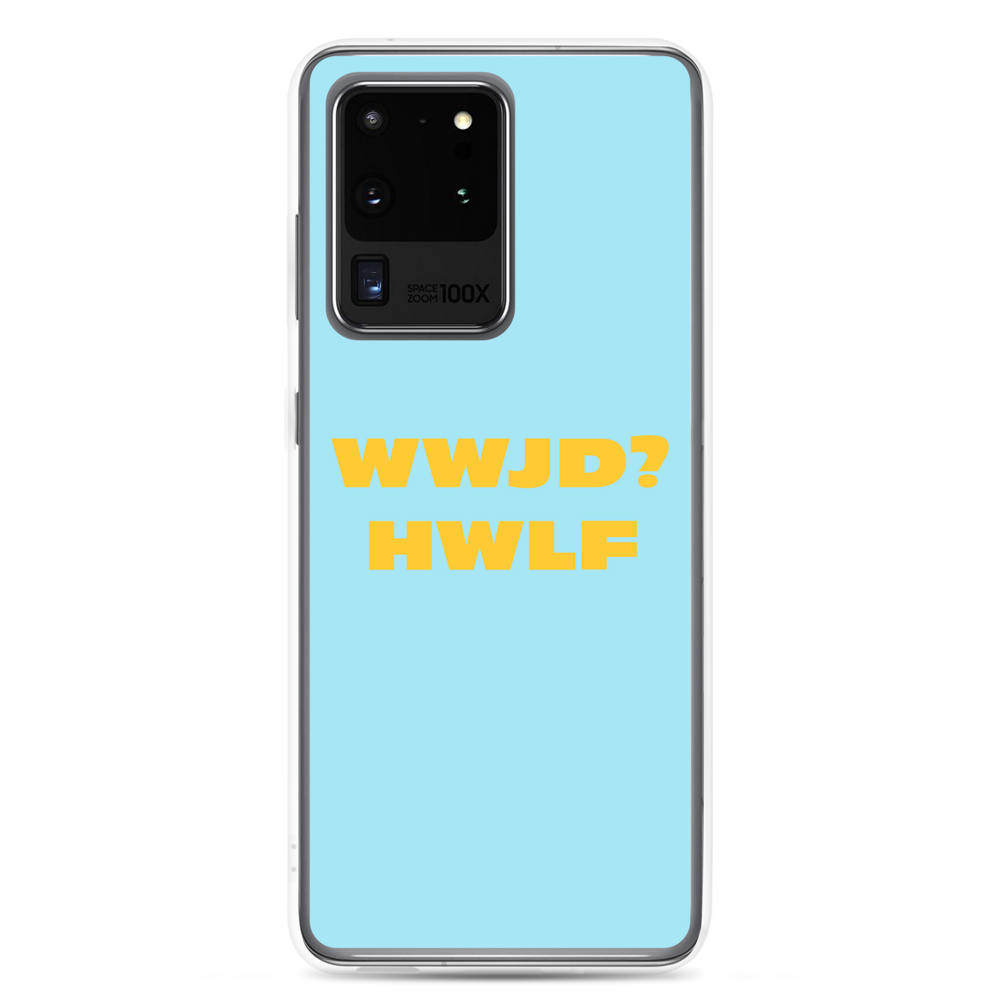 Samsung® Cases – WWJD? HWLF (blue/gold; available for most models)