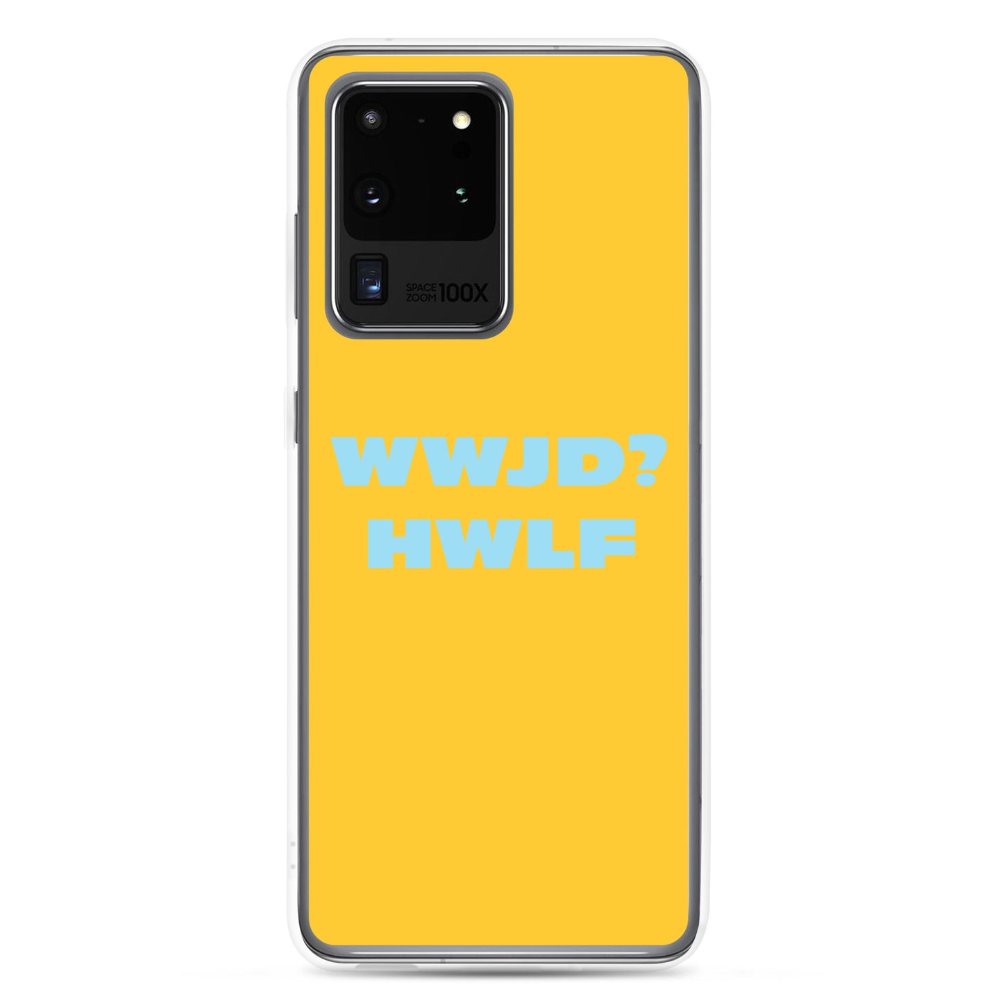 Samsung® Cases – WWJD? HWLF (gold/blue; available for most models)