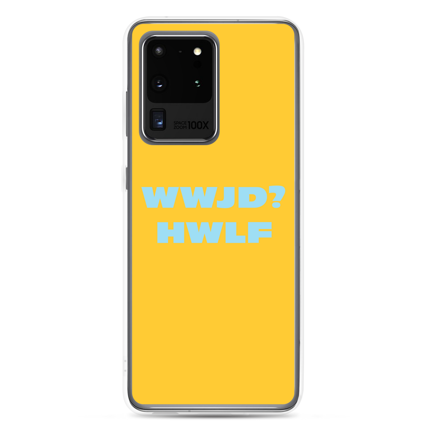 Samsung® Cases – WWJD? HWLF (gold/blue; available for most models)