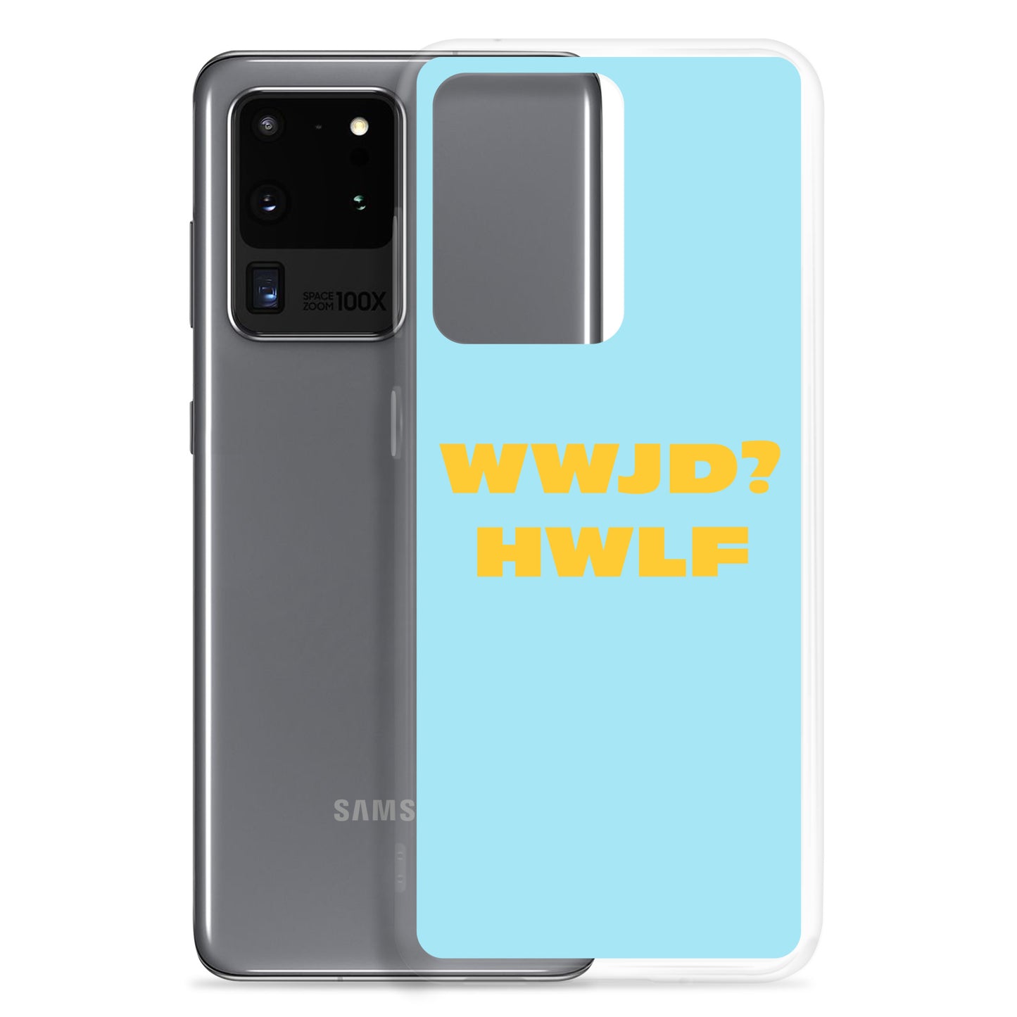 Samsung® Cases – WWJD? HWLF (blue/gold; available for most models)