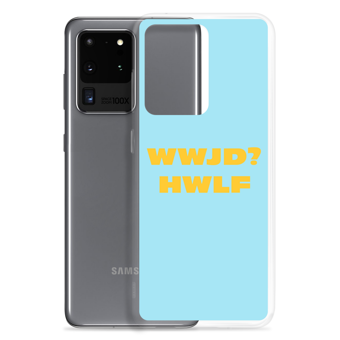 Samsung® Cases – WWJD? HWLF (blue/gold; available for most models)