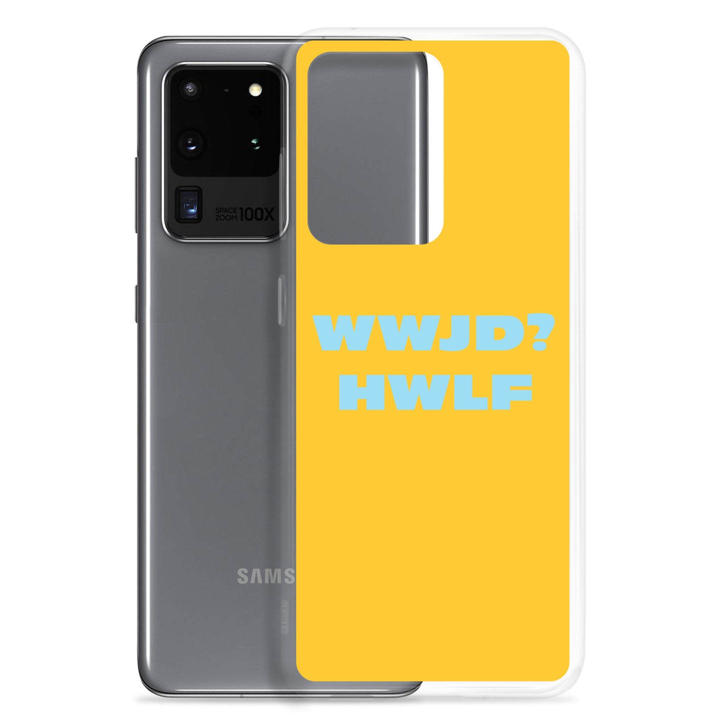 Samsung® Cases – WWJD? HWLF (gold/blue; available for most models)