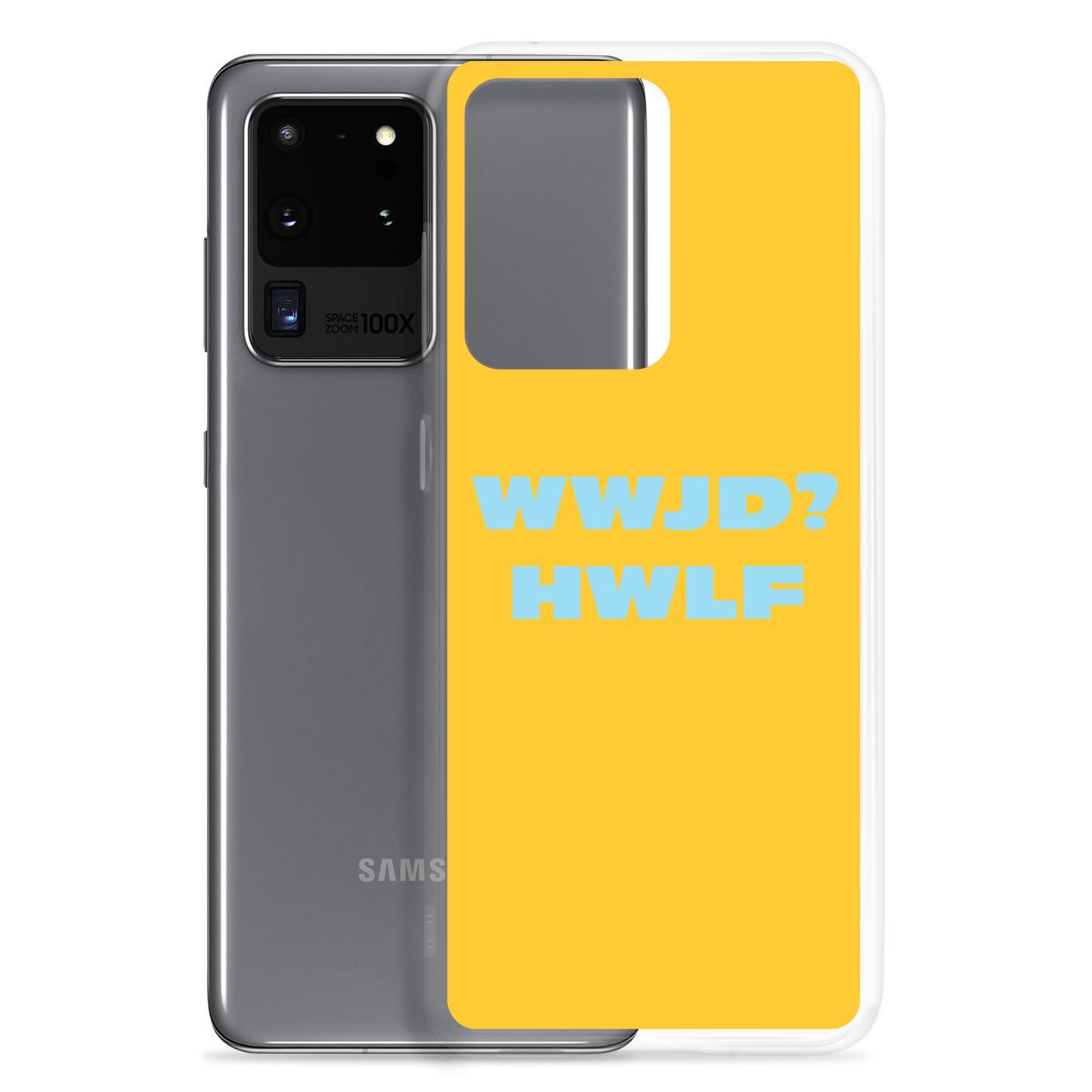 Samsung® Cases – WWJD? HWLF (gold/blue; available for most models)