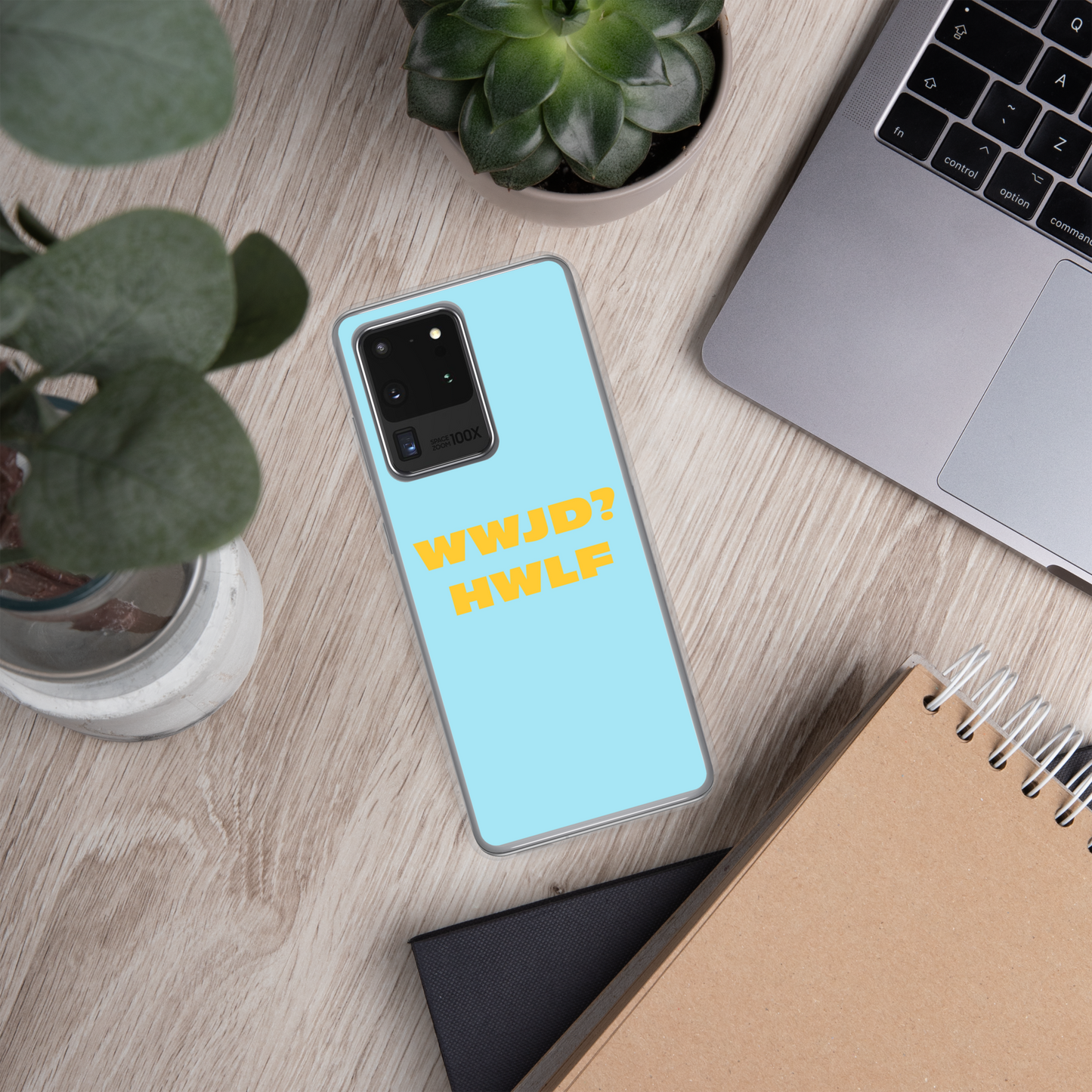 Samsung® Cases – WWJD? HWLF (blue/gold; available for most models)