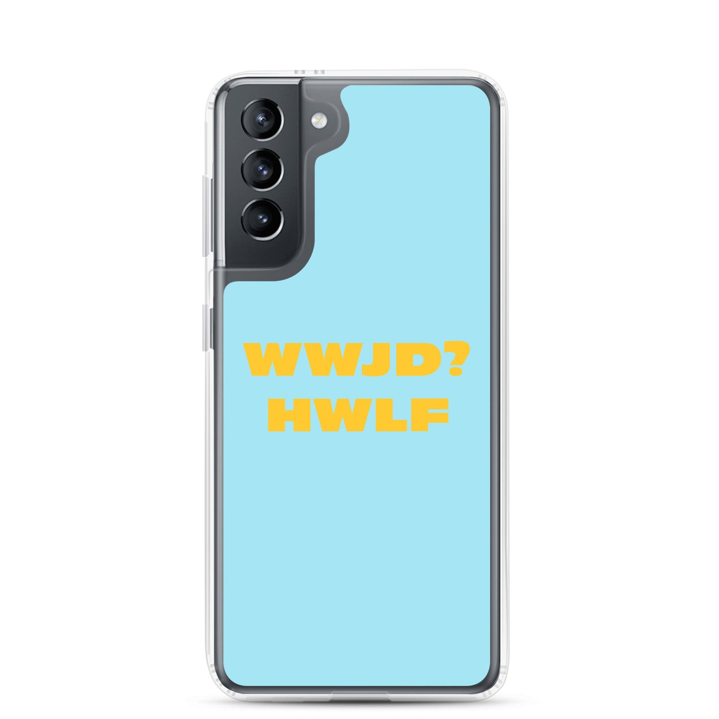 Samsung® Cases – WWJD? HWLF (blue/gold; available for most models)