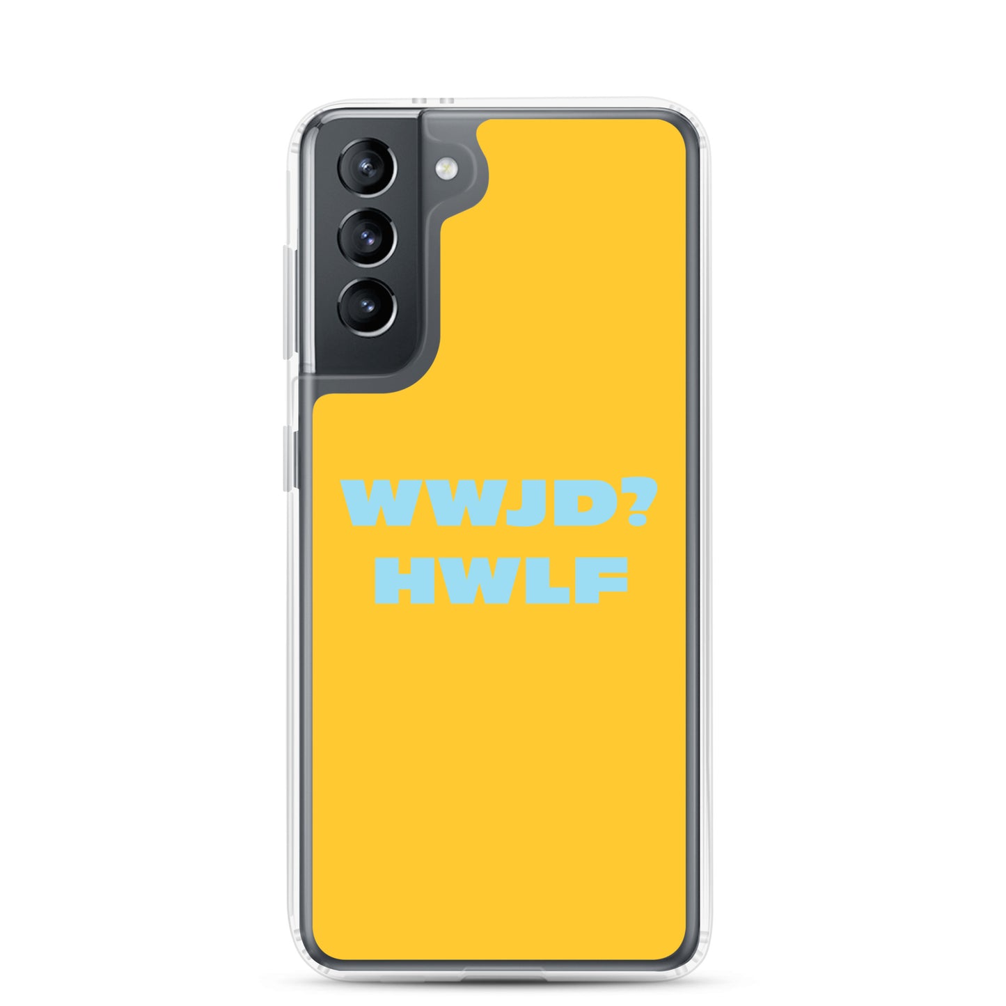 Samsung® Cases – WWJD? HWLF (gold/blue; available for most models)