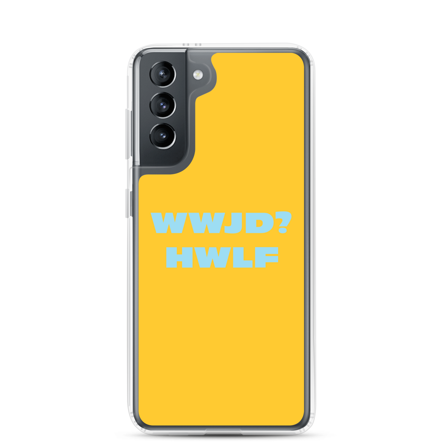 Samsung® Cases – WWJD? HWLF (gold/blue; available for most models)