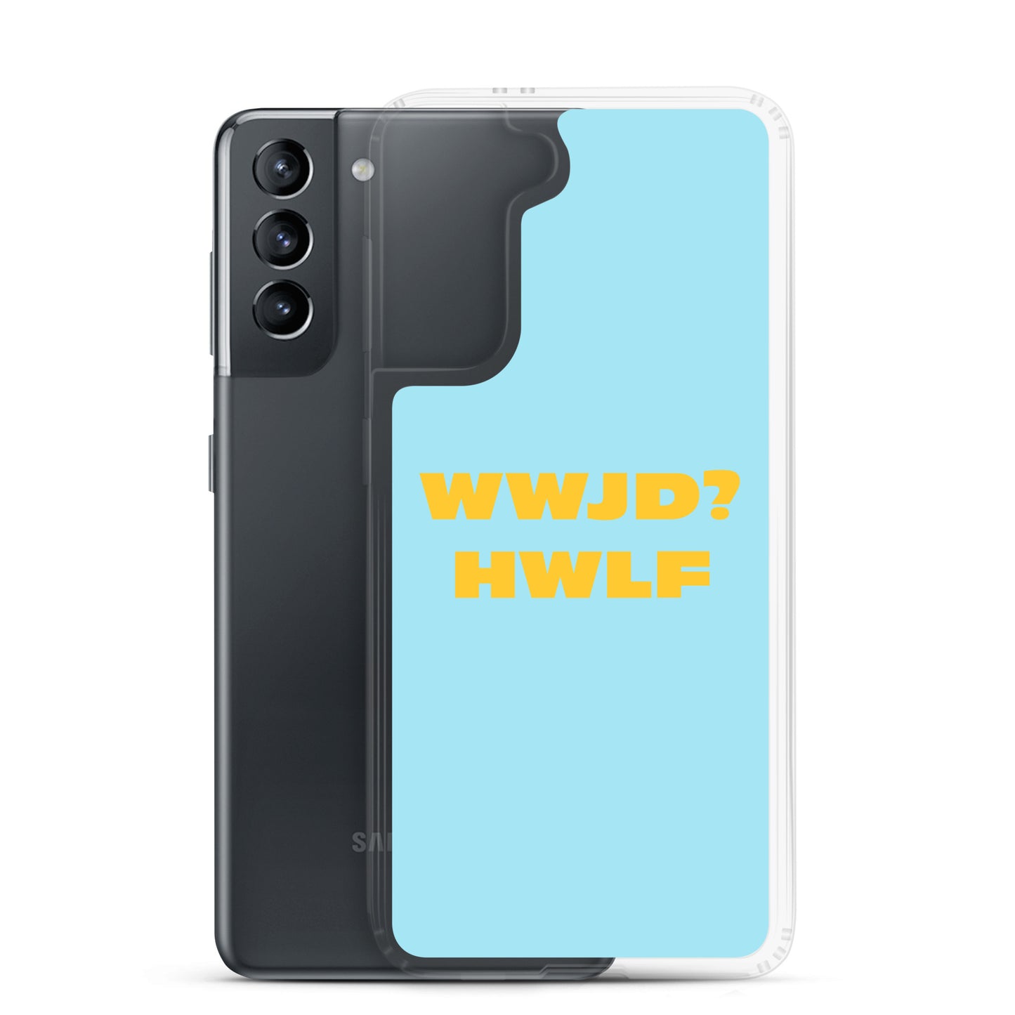 Samsung® Cases – WWJD? HWLF (blue/gold; available for most models)