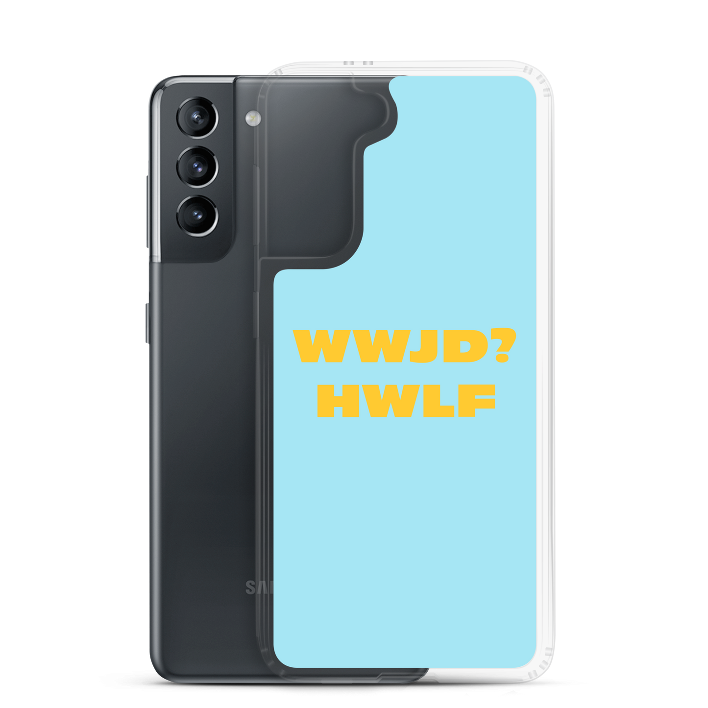 Samsung® Cases – WWJD? HWLF (blue/gold; available for most models)