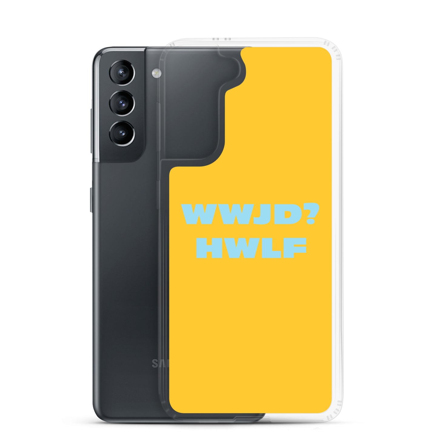 Samsung® Cases – WWJD? HWLF (gold/blue; available for most models)