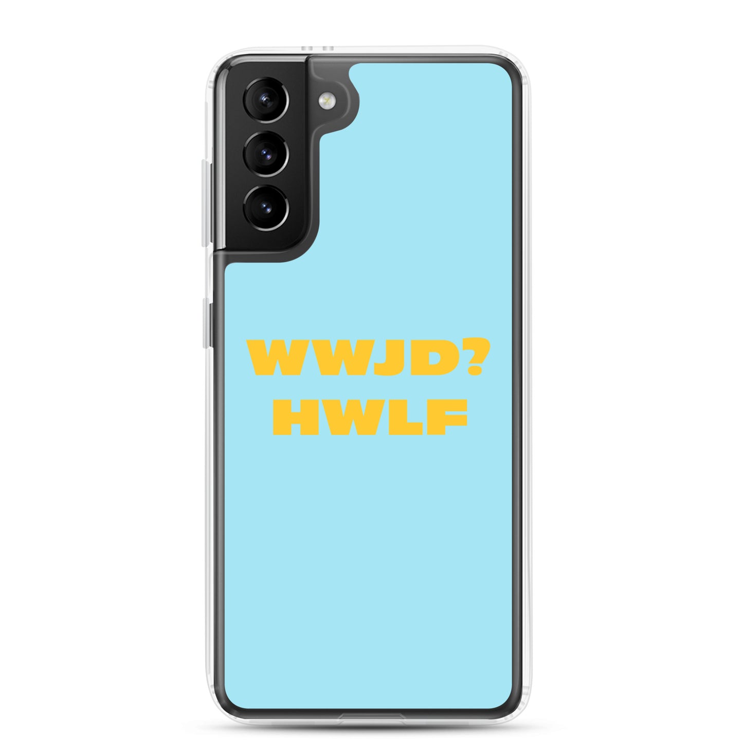 Samsung® Cases – WWJD? HWLF (blue/gold; available for most models)